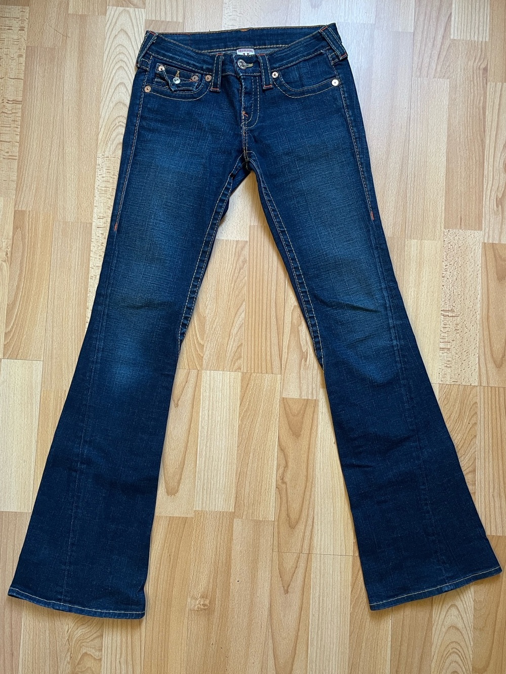 True Religion Joey Flare Jeans Women’s 27 Dark Wash Made in USA Y2K